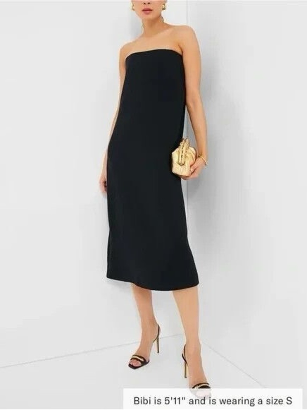 Tuckernuck Strapless Noir Crepe Marin Dress Size M